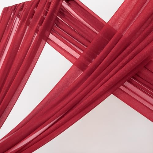 Sheer Gauze Wedding Arch Draping Fabric 29" x 20 FT 1 Panel Red in Red, alternate view 3