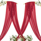 Sheer Gauze Wedding Arch Draping Fabric 29" x 20 FT 1 Panel Red in Red, alternate view 4