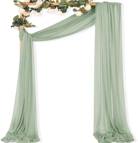 Sheer Gauze Wedding Arch Draping Fabric 29" x 20 FT 1 Panel Sage Green in Sage Green