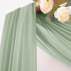 Sheer Gauze Wedding Arch Draping Fabric 29" x 20 FT 1 Panel Sage Green in Sage Green, alternate view 2