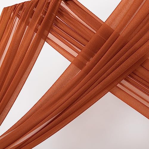 Sheer Gauze Wedding Arch Draping Fabric 29" x 20 FT 1 Panel Terracotta in Terracotta, alternate view 3
