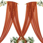 Sheer Gauze Wedding Arch Draping Fabric 29" x 20 FT 1 Panel Terracotta in Terracotta, alternate view 4
