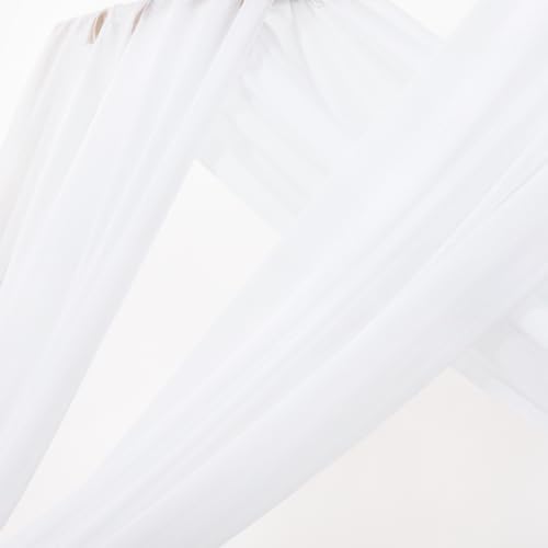 Sheer Gauze Wedding Arch Draping Fabric 29" x 20 FT 1 Panel White in White, alternate view 4