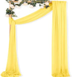 Sheer Gauze Wedding Arch Draping Fabric 29" x 20 FT 1 Panel Yellow in Yellow