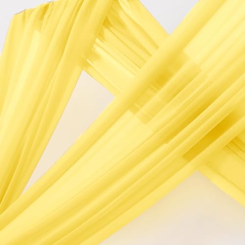 Sheer Gauze Wedding Arch Draping Fabric 29" x 20 FT 1 Panel Yellow in Yellow, alternate view 3