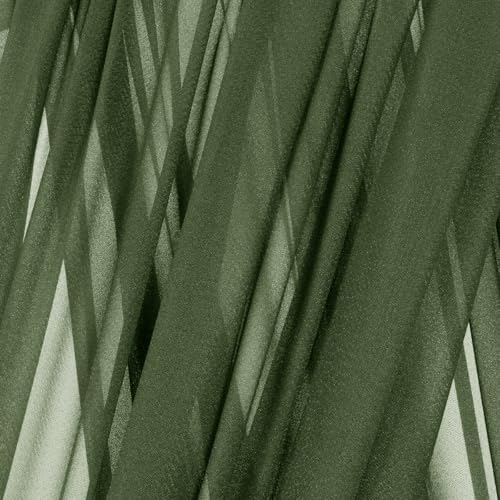 Sheer Gauze Wedding Arch Draping Fabric 29" x 20 FT 2 Panel Moss Green in Olive Green, alternate view 5