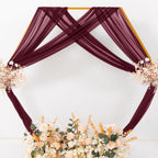 Sheer Gauze Wedding Arch Draping Fabric 29" x 20 FT 2 Panels Burgundy in 29"w x 240"l (Pack of 2) in Burgundy, alternate view