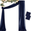 Sheer Gauze Wedding Arch Draping Fabric 29" x 20 FT 2 Panels Navy Blue in Navy Blue