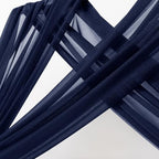 Sheer Gauze Wedding Arch Draping Fabric 29" x 20 FT 2 Panels Navy Blue in Navy Blue, alternate view 3
