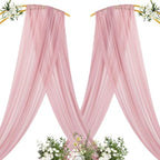 Sheer Gauze Wedding Arch Draping Fabric 29" x 20 FT 4 Panel Dusty Rose in Dusty Rose, alternate view 4