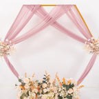 Sheer Gauze Wedding Arch Draping Fabric 29" x 20 FT 4 Panel Dusty Rose in Dusty Rose, alternate view 6
