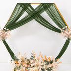 Sheer Gauze Wedding Arch Draping Fabric 29" x 20 FT 4 Panel Moss Green in Olive Green, alternate view 6