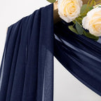 Sheer Gauze Wedding Arch Draping Fabric 29" x 20 FT 4 Panels Navy Blue in 29"w x 240"l (Pack of 4) in Navy Blue, alternate