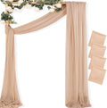 Sheer Gauze Wedding Arch Draping Fabric 29" x 20 FT 4 Panels Nude in Nude