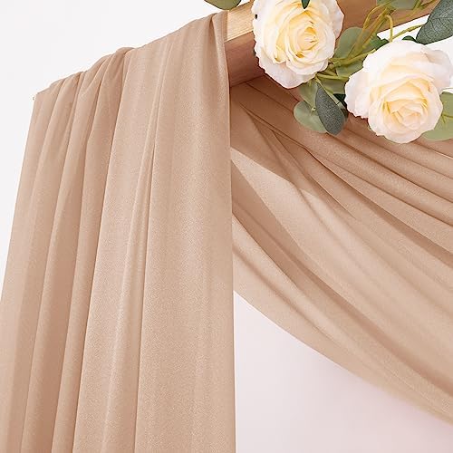 Sheer Gauze Wedding Arch Draping Fabric 29" x 20 FT 4 Panels Nude in Nude, alternate view 2