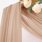 Sheer Gauze Wedding Arch Draping Fabric 29" x 20 FT 4 Panels Nude in Nude, alternate view 2