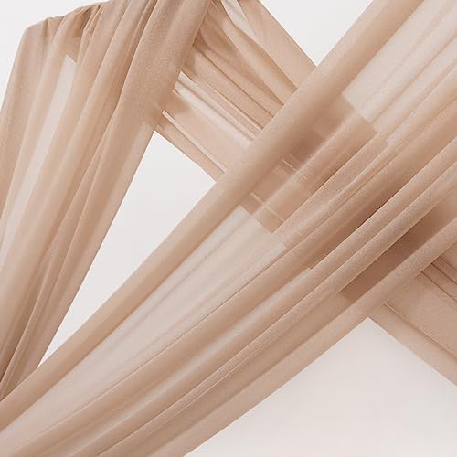 Sheer Gauze Wedding Arch Draping Fabric 29" x 20 FT 4 Panels Nude in Nude, alternate view 3