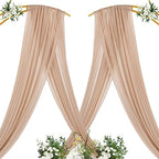 Sheer Gauze Wedding Arch Draping Fabric 29" x 20 FT 4 Panels Nude in Nude, alternate view 4