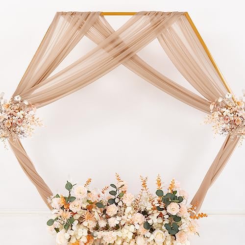 Sheer Gauze Wedding Arch Draping Fabric 29" x 20 FT 4 Panels Nude in Nude, alternate view 6
