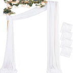 Sheer Gauze Wedding Arch Draping Fabric 29" x 20 FT 4 Panels White in White