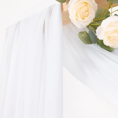 Sheer Gauze Wedding Arch Draping Fabric 29" x 20 FT 4 Panels White in White, alternate view 2