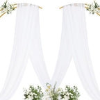 Sheer Gauze Wedding Arch Draping Fabric 29" x 20 FT 4 Panels White in White, alternate view 4