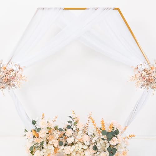 Sheer Gauze Wedding Arch Draping Fabric 29" x 20 FT 4 Panels White in White, alternate view 6
