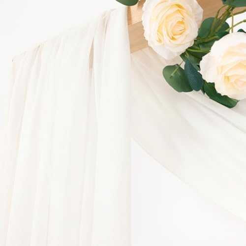 Sheer Wedding Arch Draping Fabric 29" x 20 FT 1 Panel Ivory White in Ivory White, alternate view 2