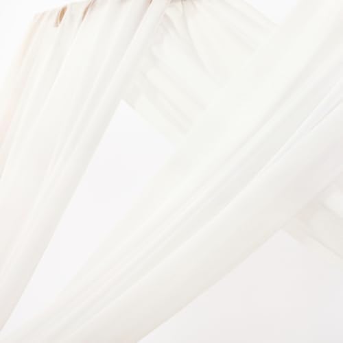 Sheer Wedding Arch Draping Fabric 29" x 20 FT 1 Panel Ivory White in Ivory White, alternate view 3