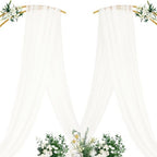 Sheer Wedding Arch Draping Fabric 29" x 20 FT 1 Panel Ivory White in Ivory White, alternate view 4