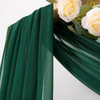 Sheer Wedding Arch Draping Fabric 29" x 20 FT 2 Panels Emerald Green in Emerald Green, alternate view 2