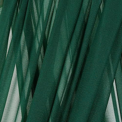 Sheer Wedding Arch Draping Fabric 29" x 20 FT 2 Panels Emerald Green in Emerald Green, alternate view 5