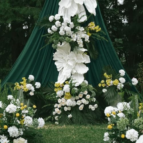 Sheer Wedding Arch Draping Fabric 29" x 20 FT 2 Panels Emerald Green in Emerald Green, alternate view 6