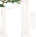 Sheer Wedding Arch Draping Fabric 29" x 20 FT 4 Panels Ivory White in 29"w x 240"l (Pack of 4) in Ivory White