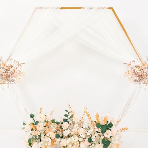 Sheer Wedding Arch Draping Fabric 29" x 20 FT 4 Panels Ivory White in 29"w x 240"l (Pack of 4) in Ivory White, alternate view