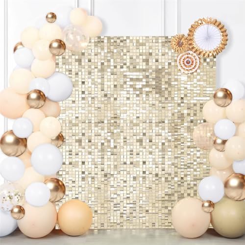 Shimmer Wall Backdrop Christmas Shimmer Wall Panels Light Gold Glitter Wall in 6ftx4ft in Light Gold