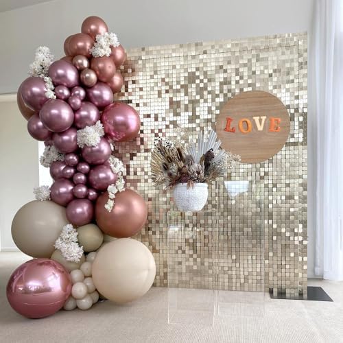 Shimmer Wall Backdrop Christmas Shimmer Wall Panels Light Gold Glitter Wall in 6ftx4ft in Light Gold, alternate view 5