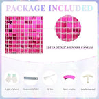 Shimmer Wall Backdrop Hot Pink 24Pcs Sequin Panels Decoration, alternate view 4