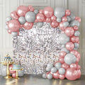 Shimmer Wall Backdrop Iridescent Silver 24Pcs Sequin Panels Decoration