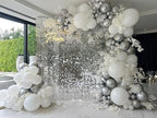 Shimmer Wall Backdrop Iridescent Silver 24Pcs Sequin Panels Decoration, alternate view 2