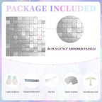 Shimmer Wall Backdrop Iridescent Silver 24Pcs Sequin Panels Decoration, alternate view 5