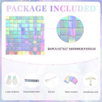Shimmer Wall Backdrop Iridescent Silver Wall Panels 24Pcs Square Sequin Shimmer Wall Backdrop Decoration for, alternate view