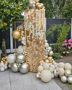 Shimmer Wall Backdrop Light Gold 12Pcs Sequin Panels Decoration, alternate view 3