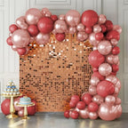Shimmer Wall Backdrop Rose Gold 24Pcs Sequin Panels Decoration