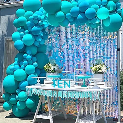 Shimmer Wall Backdrop Sequin Panels 24 Packs-Sparkly Backdrop for Birthday in 6ftx4ft in Iridescent Silver, alternate view 5