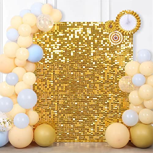 Shimmer Wall Backdrop Sequin Panels Gold Decoration Shimmer Panels 24PCS