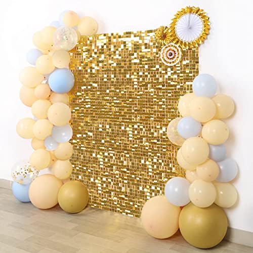 Shimmer Wall Backdrop Sequin Panels Gold Decoration Shimmer Panels 24PCS, alternate view 3