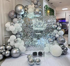 Shimmer Wall Backdrop Silver Wall Panels 12Pcs Square Sequin Shimmer Wall Backdrop Decoration for Birthday, alternate view 3