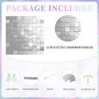 Shimmer Wall Backdrop Silver Wall Panels 12Pcs Square Sequin Shimmer Wall Backdrop Decoration for Birthday, alternate view 4