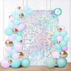 Shimmer Wall Panel Sequin Backdrop Panels 12 Packs-Iridescent Silver
